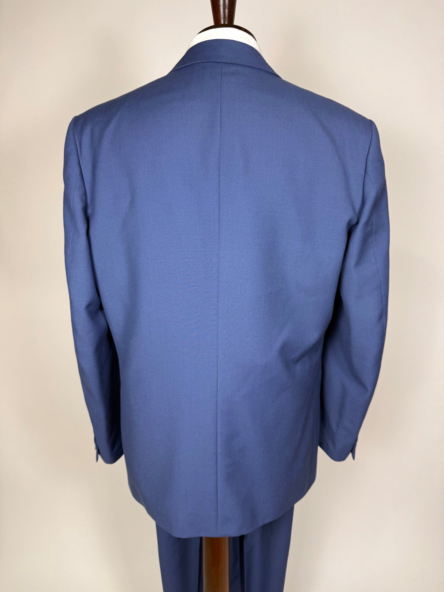 Completo anni '80 fresco lana bluette - tg. 52, pantaloni 48