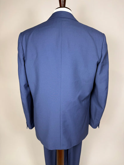 Completo anni '80 fresco lana bluette - tg. 52, pantaloni 48