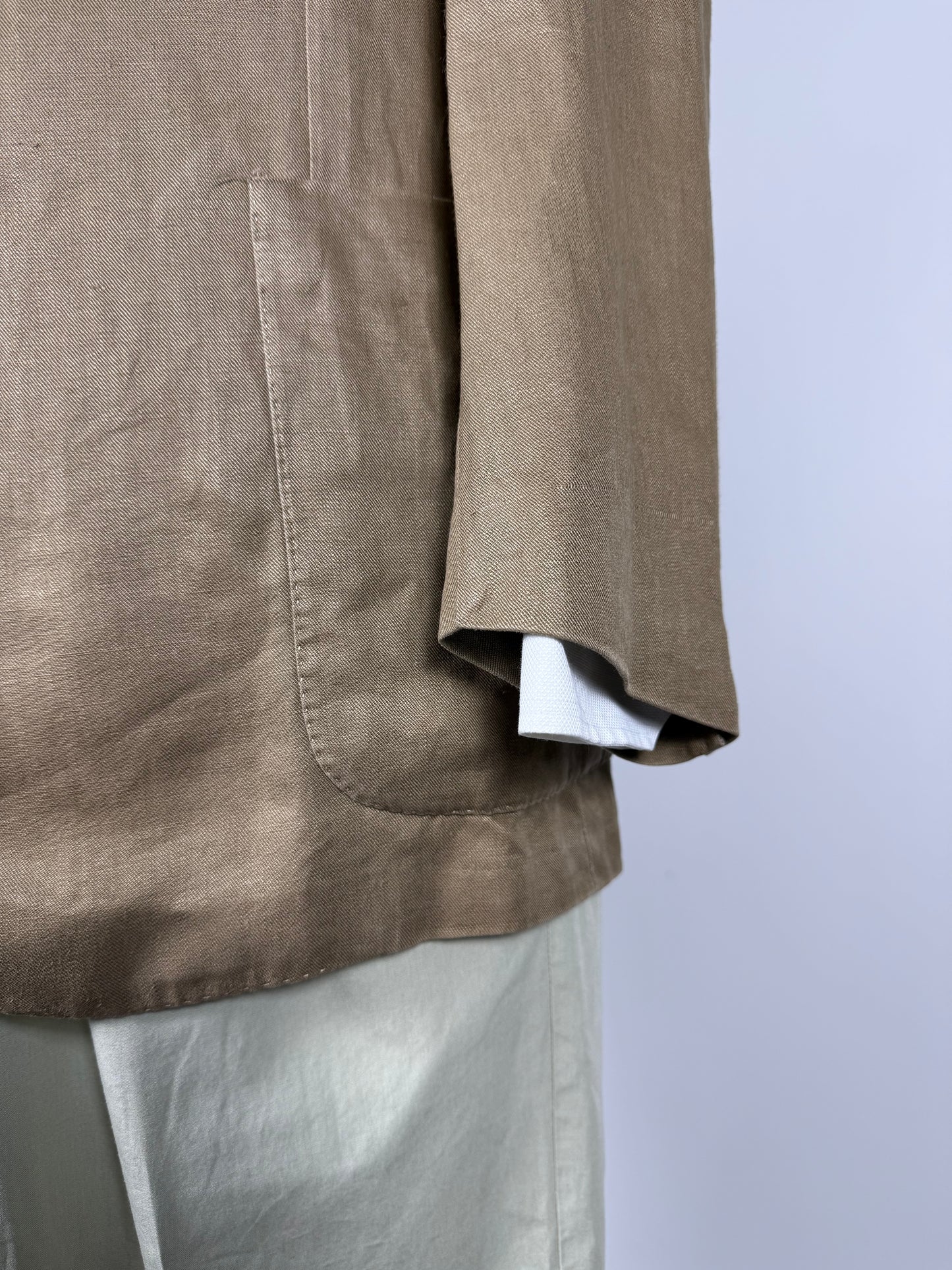 Giacca Corneliani anni '80 lino tabacco - tg. 48/50
