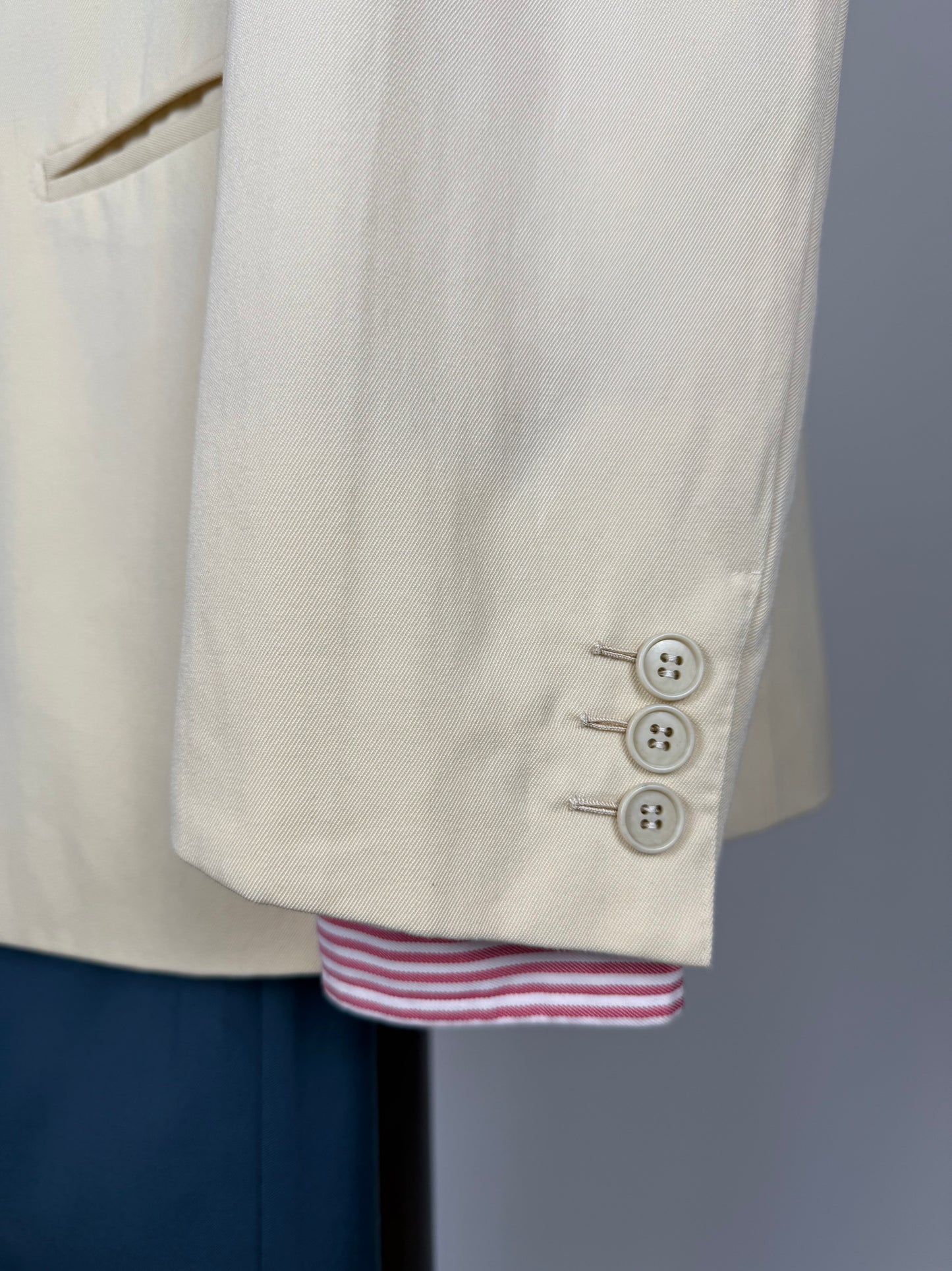 Giacca sartoriale twill bianco panna anni '60/'70 - tg. 52/54 drop basso