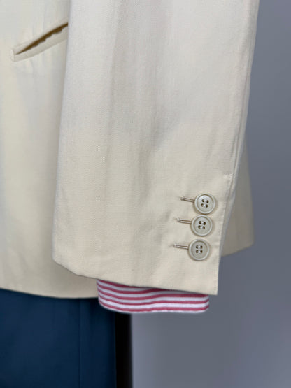 Giacca sartoriale twill bianco panna anni '60/'70 - tg. 52/54 drop basso