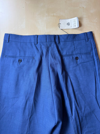 Pantaloni fresco lana blu cobalto anni '90 (NOS) - tg. 50