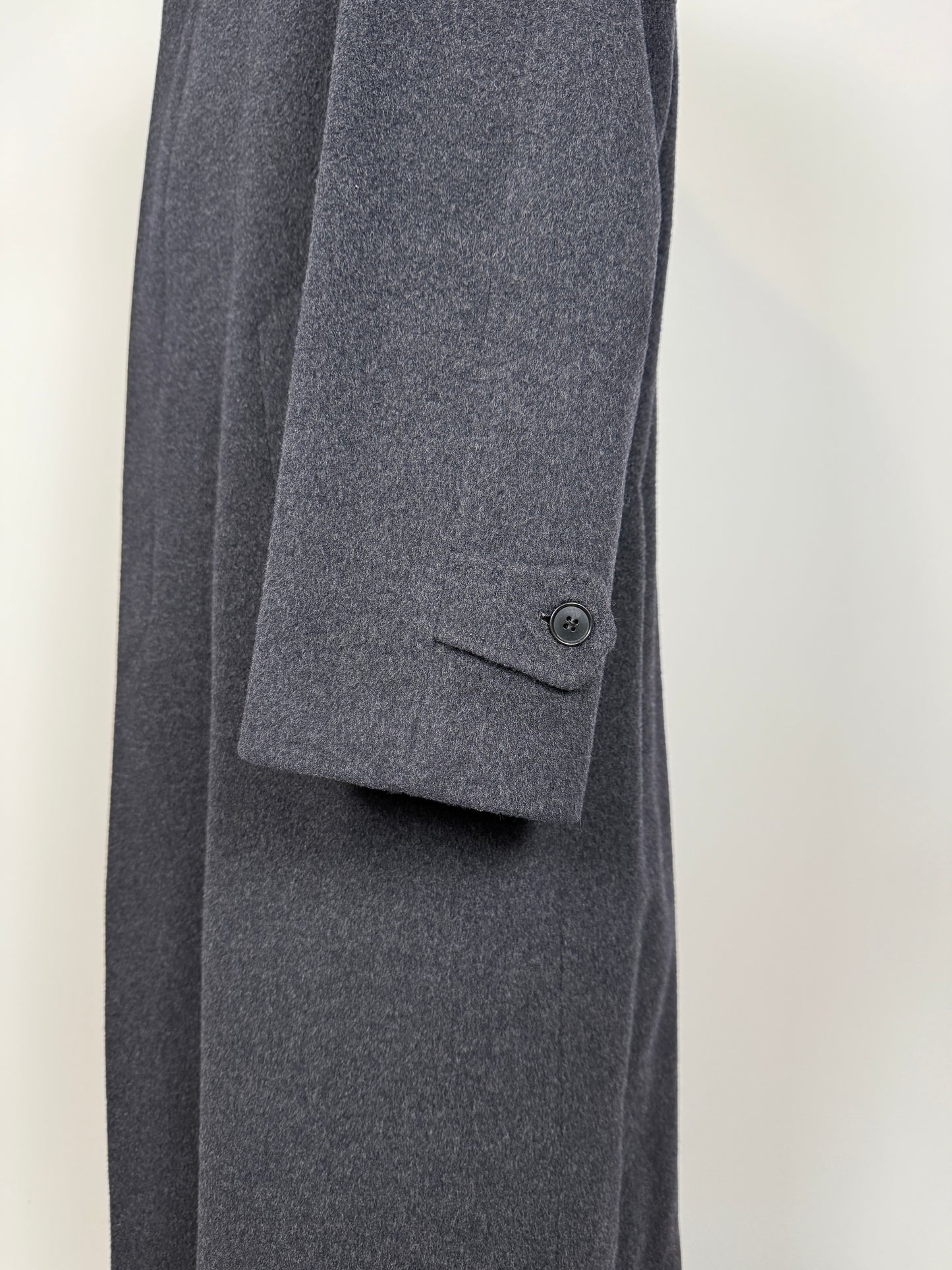 Cappotto raglan in panno lana e cashmere grigio fumo - tg. 54-58