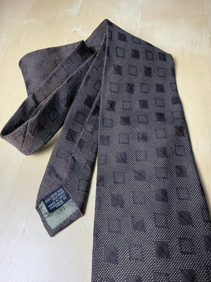 Cravatta Armani vintage marrone quadri