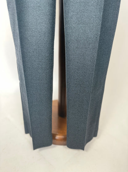 Pantaloni anni ‘80 crepella di lana verde scuro (NOS) - tg. 46