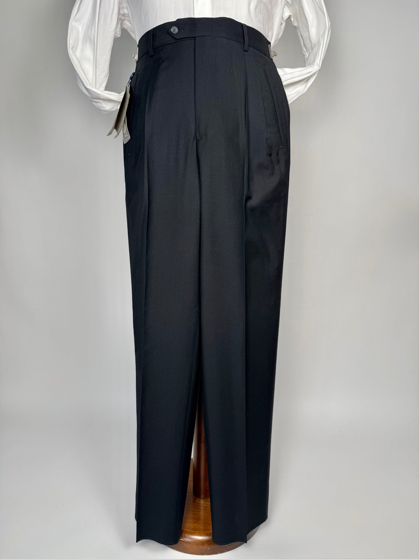 Pantaloni fresco lana blu notte anni '80 (NOS) - tg. 46