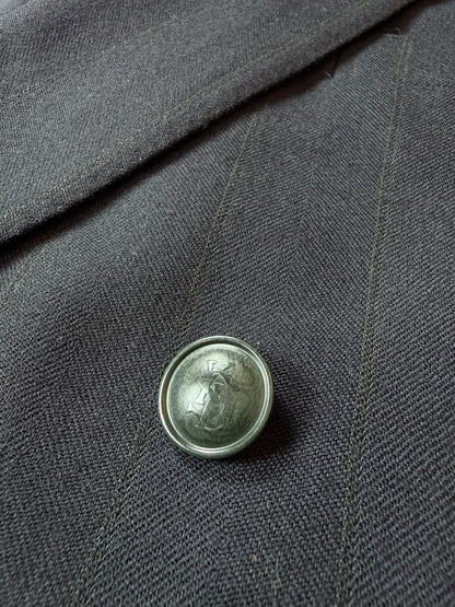 Completo doppiopetto Yves Saint Laurent anni '80 flanella blu - tg. 54/56