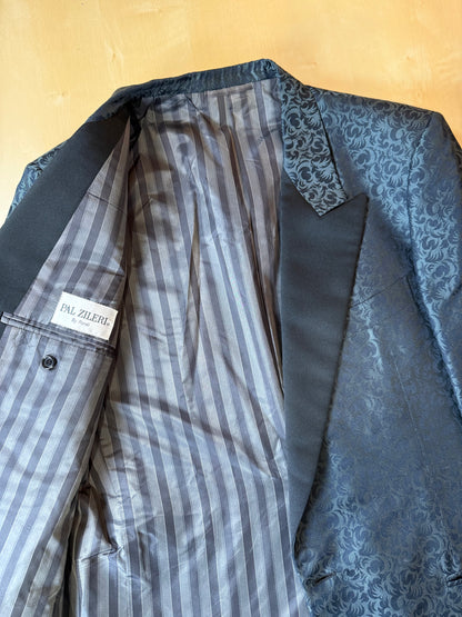 Giacca da smoking Pal Zileri anni '80 in seta shantung damascata - tg. 52