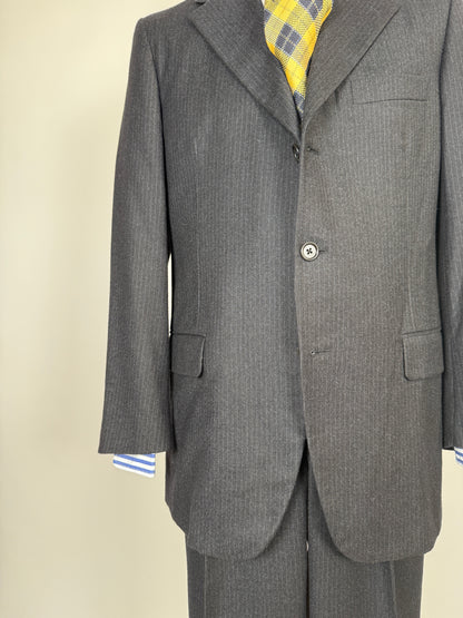Completo Burberry flanella grigio antracite gessato - tg. 50