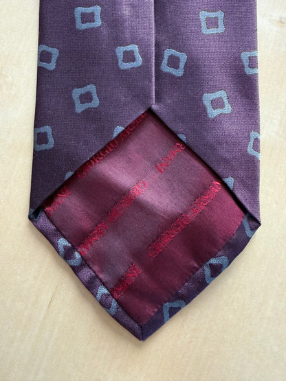 Cravatta Armani bordeaux con riquadri