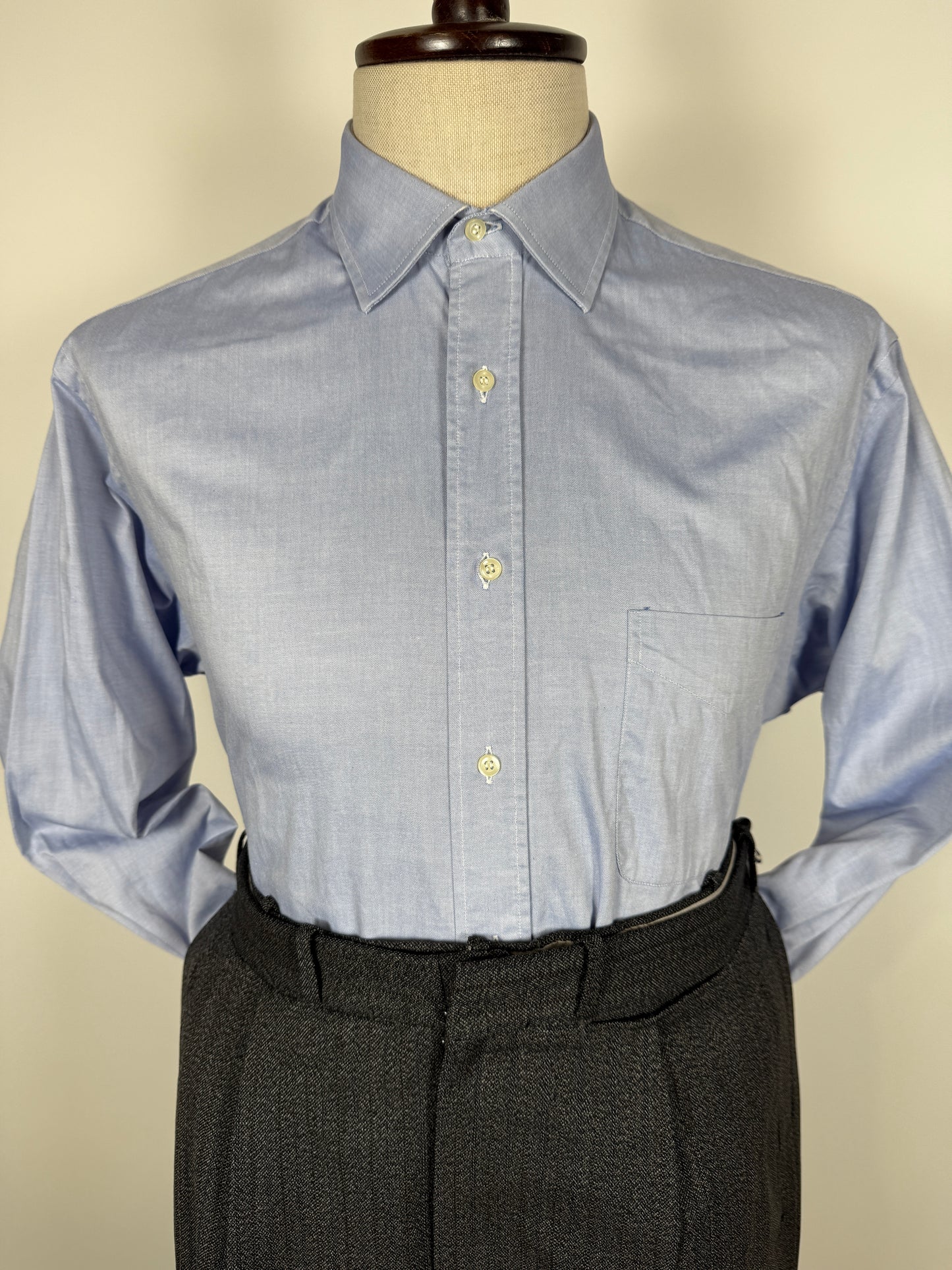 Camicia Burberrys anni ‘90 azzurra in Oxford leggero - tg. L collo 41