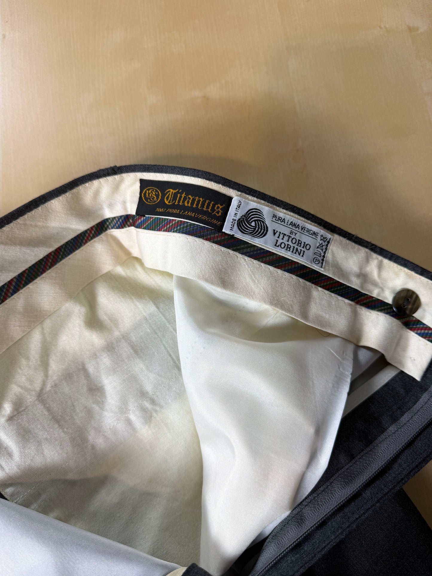 Pantaloni fresco lana grigio antracite anni '80 - tg. 52