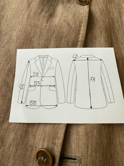 Giacca in puro lino color corda - tg. 52