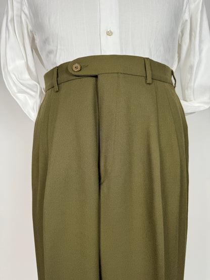 Pantaloni anni ‘80 flanella verde oliva (NOS) - tg. 48