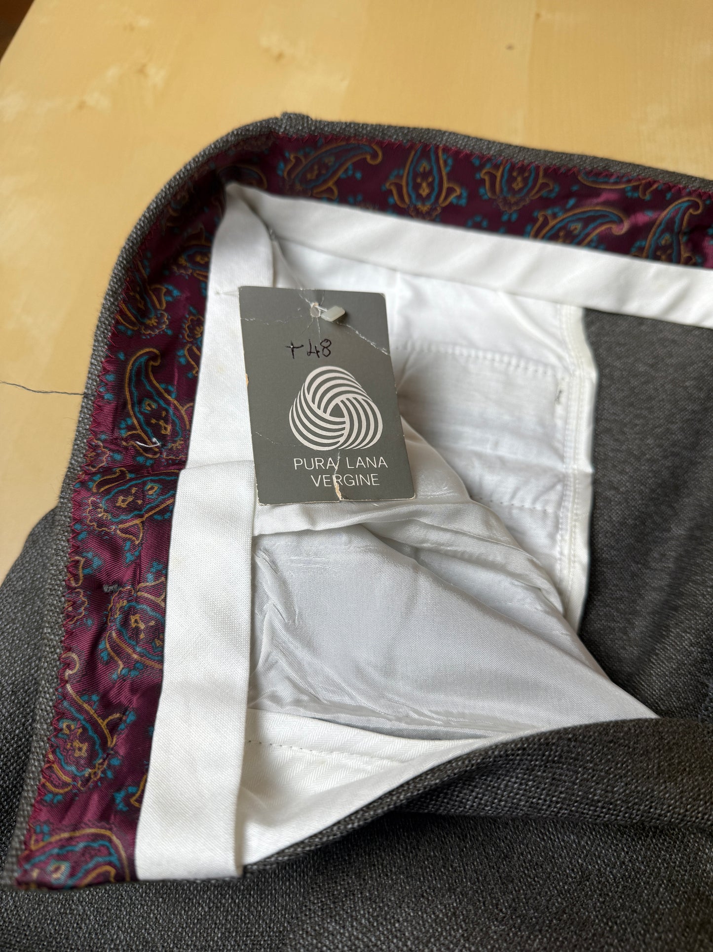 Pantaloni anni ‘80 grigio/cachi sale pepe (NOS) - tg. 46