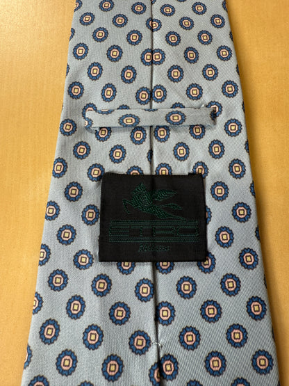 Cravatta Etro azzurra medaglioni