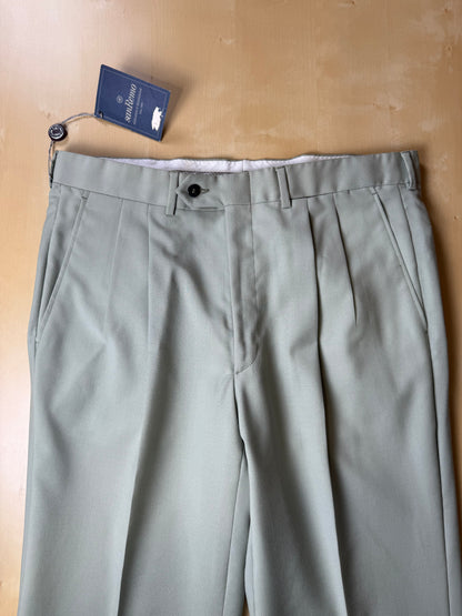 Pantaloni fresco lana verde menta anni '80 (NOS) - tg. 50