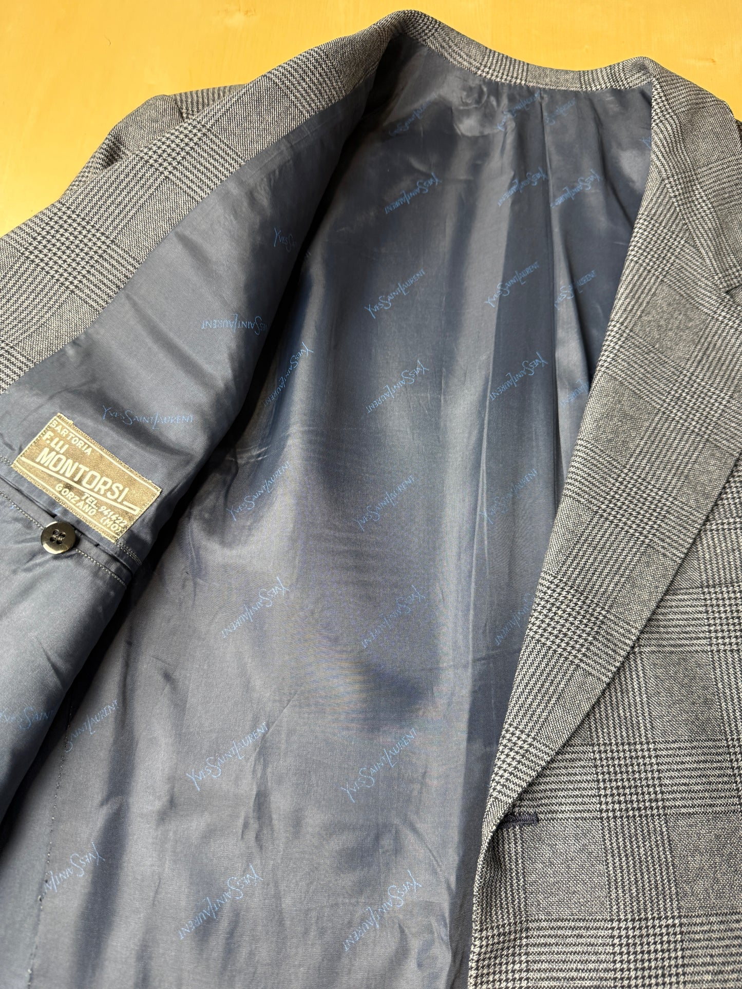 Giacca + panciotto sartoriali anni ‘70 principe di Galles - tg. 54 drop basso