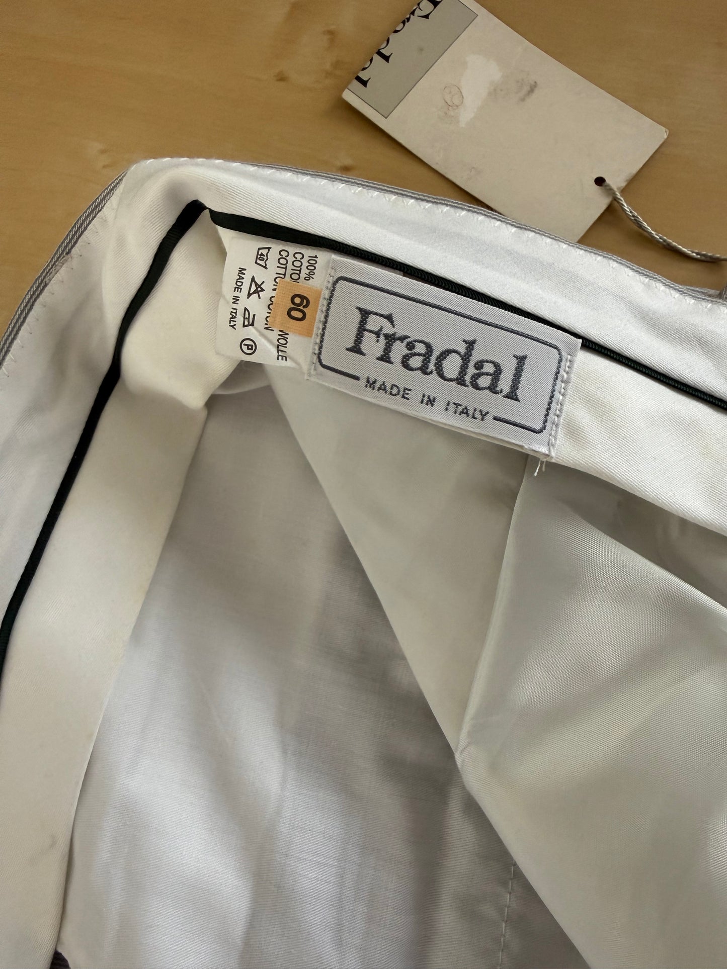 Pantaloni estivi cotone mille righe turchese (NOS) - tg. 58/60