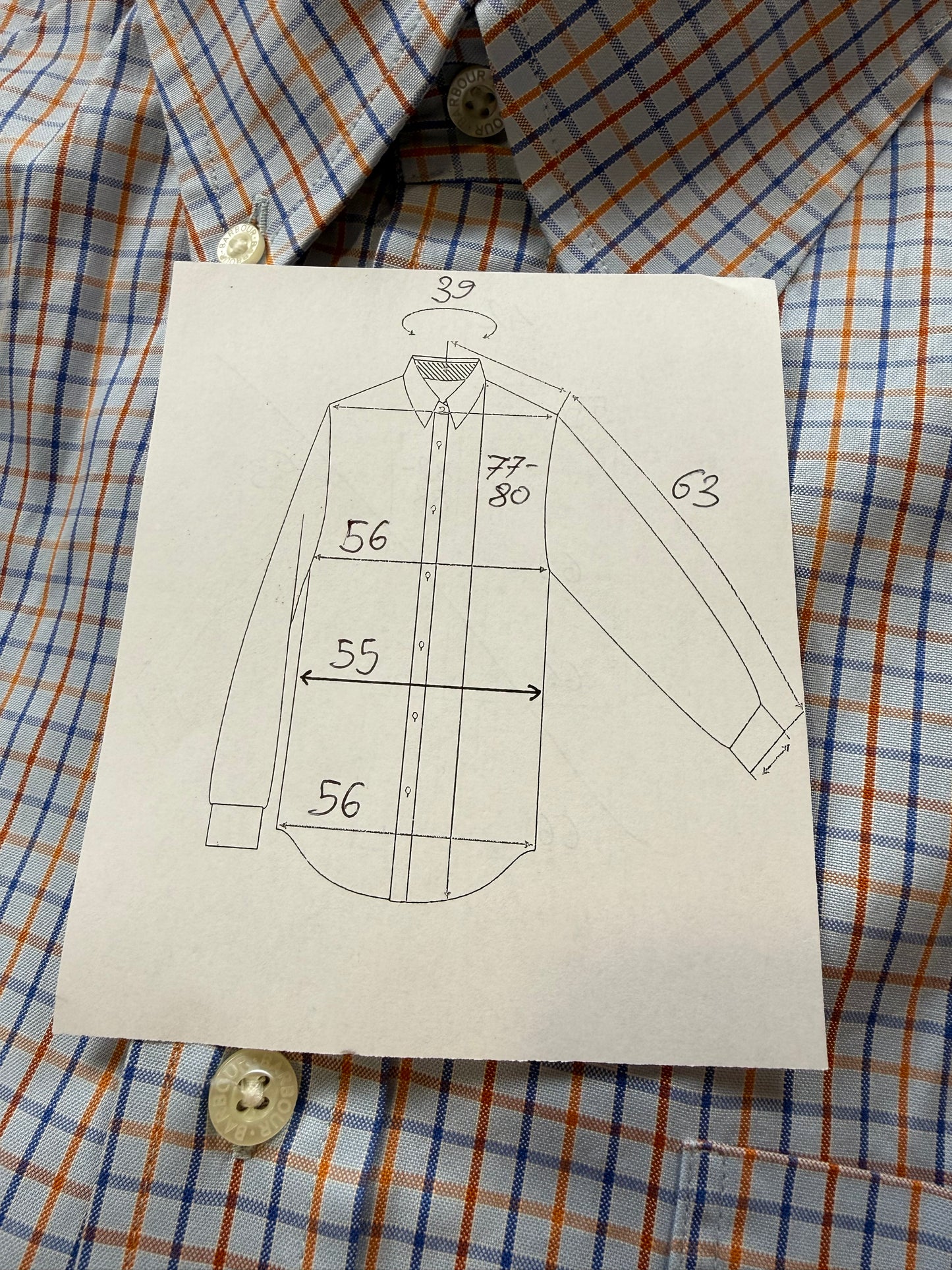 Camicia Barbour Oxford quadretti - M collo 39