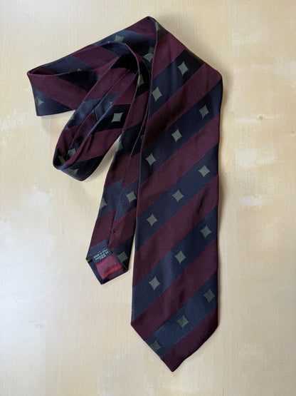 Cravatta Giorgio Armani regimental rossa e antracite con rombi