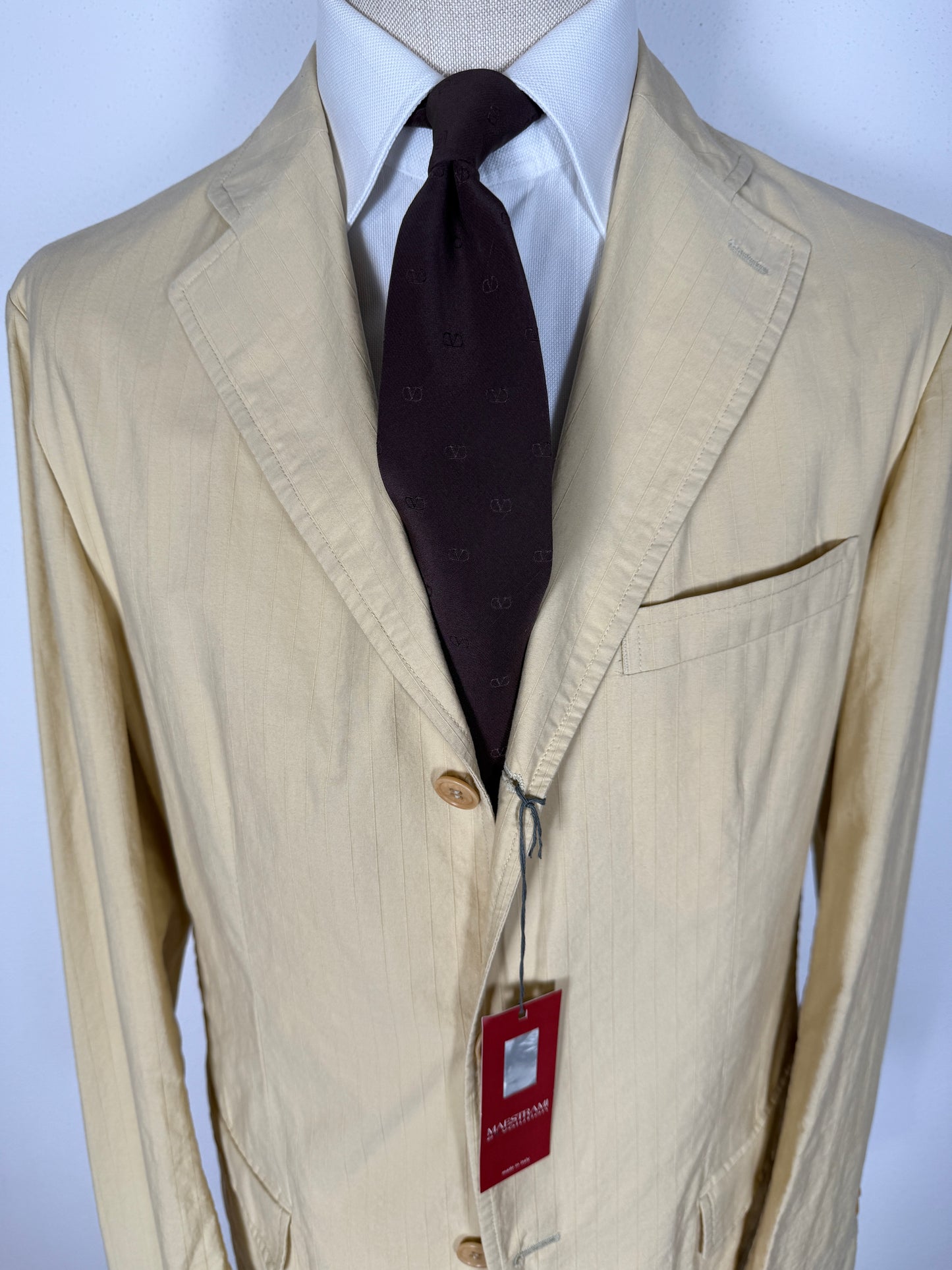 Completo estivo in puro cotone sfoderato color crema (NOS) - tg. 48/50