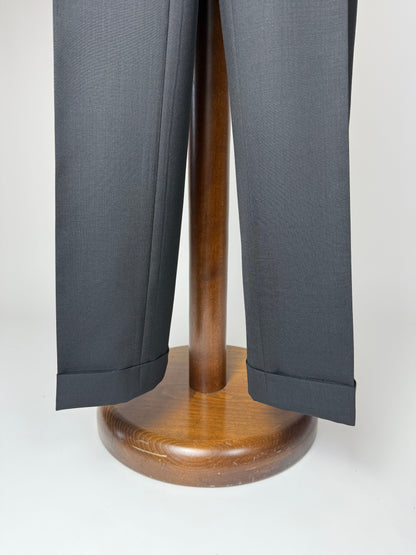 Pantaloni fresco lana blu tasche carrettiera anni '90 (NOS) - tg. 44/46
