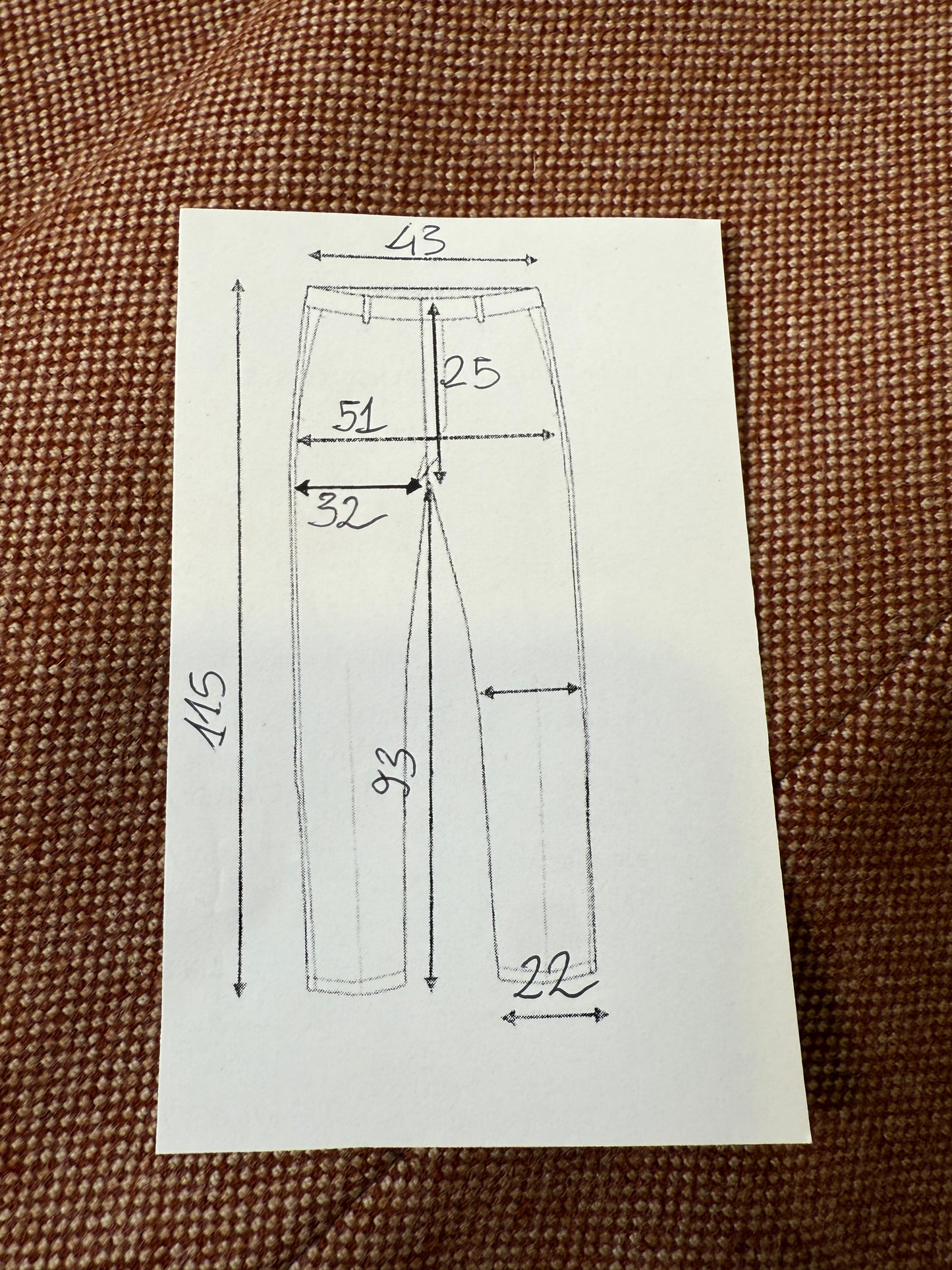 Pantalone sartoriale anni ‘70 in lana pesante rosso ruggine - tg. 44/46