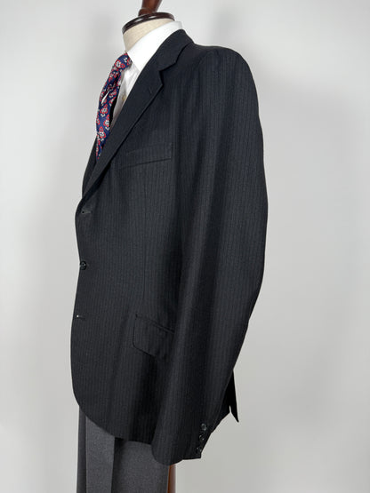 Giacca anni '50/'60 flanella antracite gessato - tg. 50/52