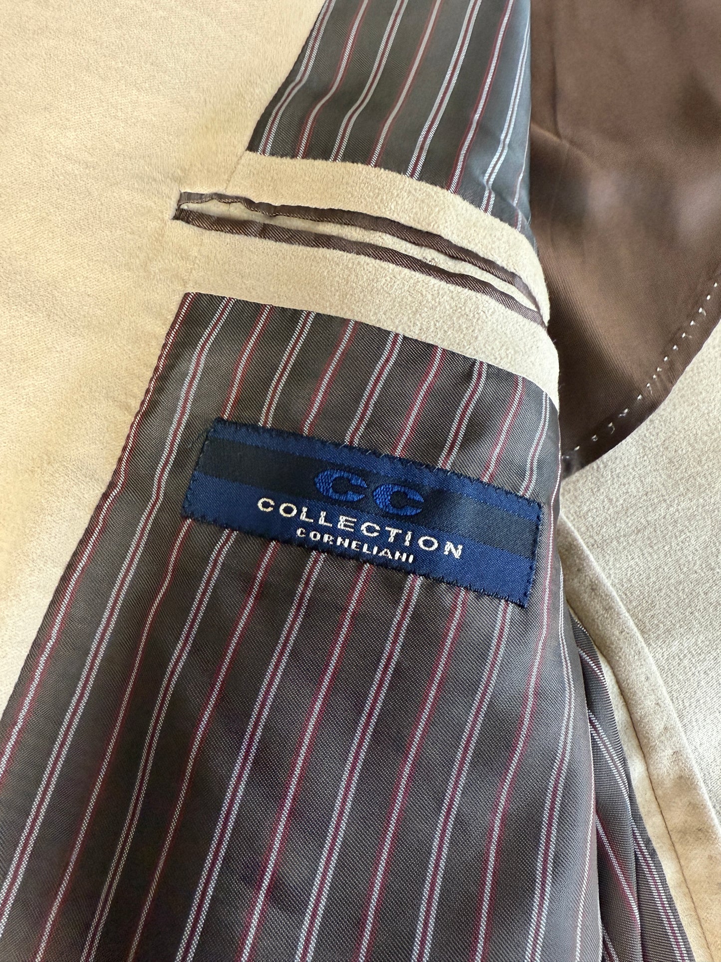 Giacca Corneliani in velluto liscio beige - tg. 54