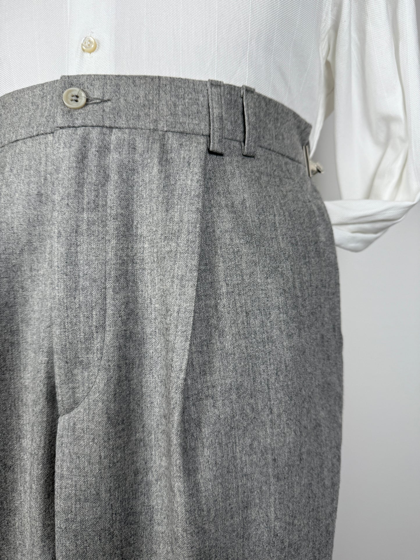 Pantaloni flanella grigio chiaro anni ‘80 (NOS) - tg. 48