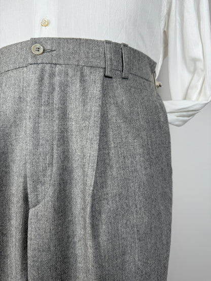 Pantaloni flanella grigio chiaro anni ‘80 (NOS) - tg. 48