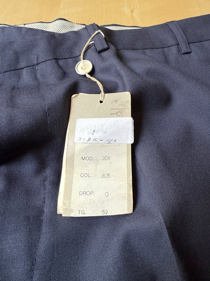 Pantalone anni ‘90 in fresco lana blu (NOS) - tg. 58/60