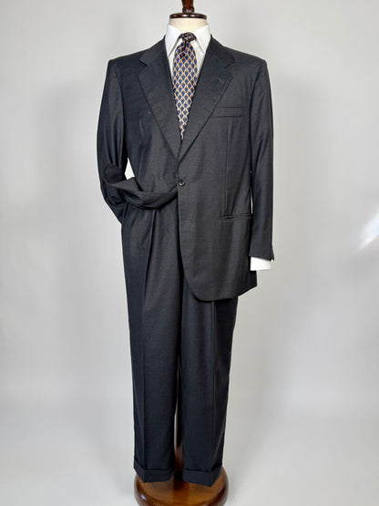 Completo sartoriale flanella pettinata grigio antracite - tg. 52/54, drop basso