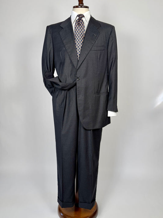 Completo sartoriale flanella pettinata grigio antracite - tg. 52/54, drop basso
