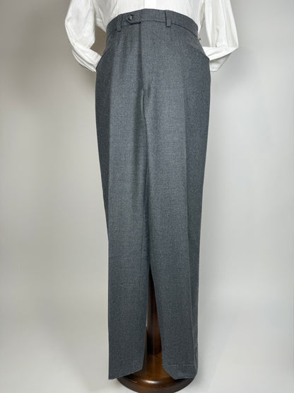 Pantaloni anni ‘90 flanella grigia con tasche alla carrettiera (NOS) - tg. 48