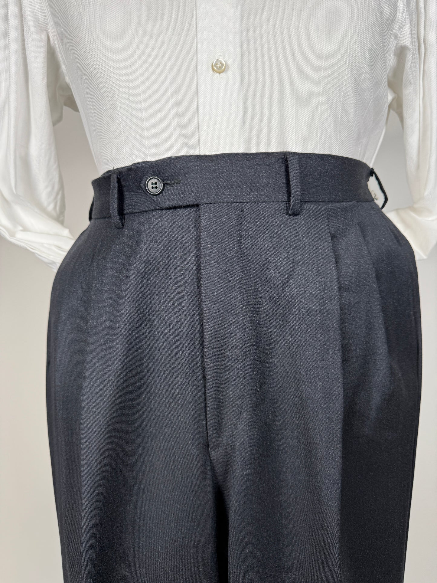 Completo Corneliani anni ‘90 flanella antracite - tg. 50/52