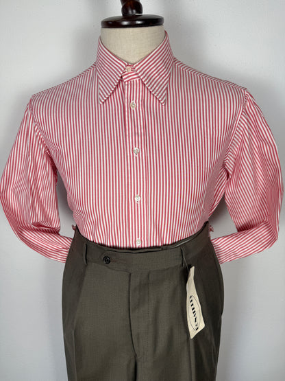 Camicia anni ‘70 rossa a righe - M collo 42