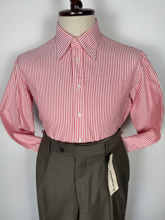 Camicia anni ‘70 rossa a righe - M collo 42