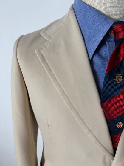 Completo sartoriale anni '70 a zampa in twill color panna - tg. 44/46