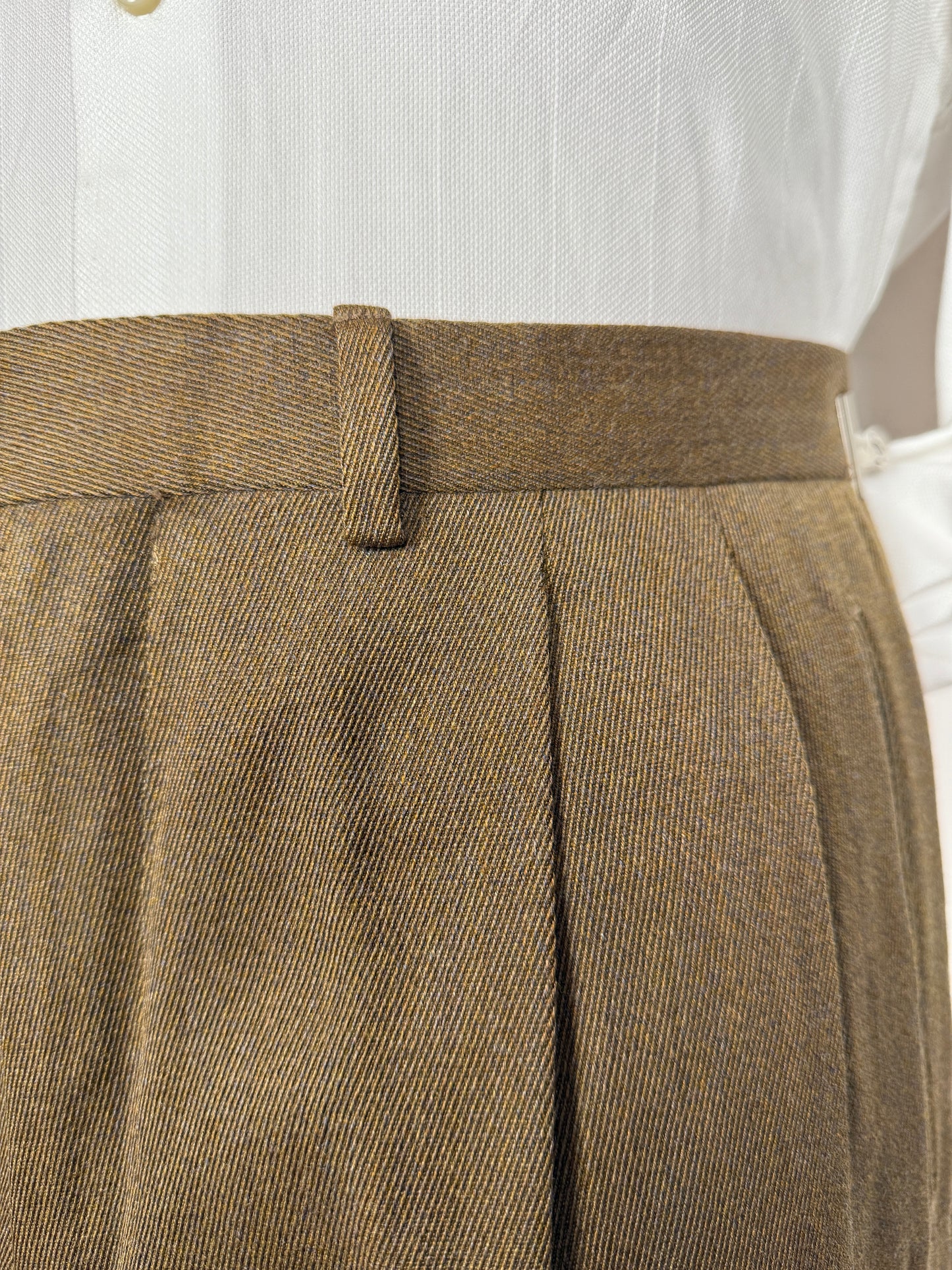 Pantaloni anni ‘80 in covert verde cachi - tg. 52