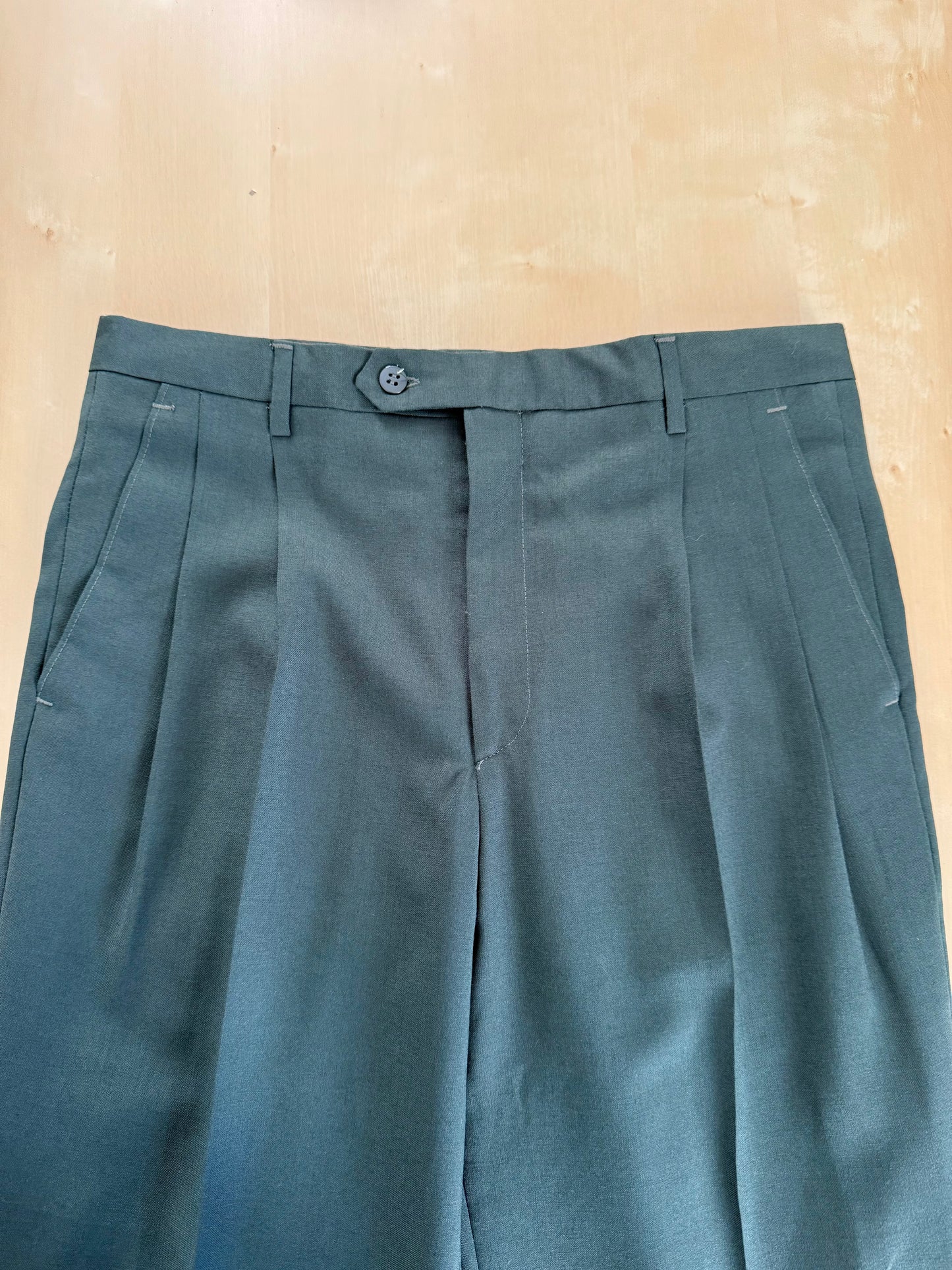 Pantaloni fresco lana verde pino anni '80 (NOS) - tg. 46/48
