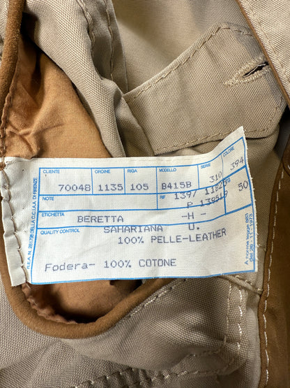 Giacca da caccia sahariana Beretta con inserti in pelle - tg. 50