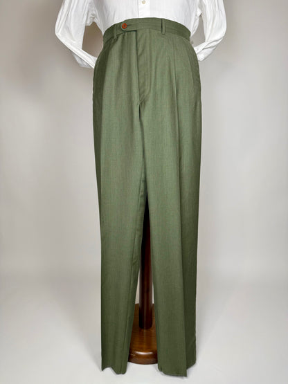 Pantaloni fresco lana verde scuro anni '80 (NOS) - tg. 50