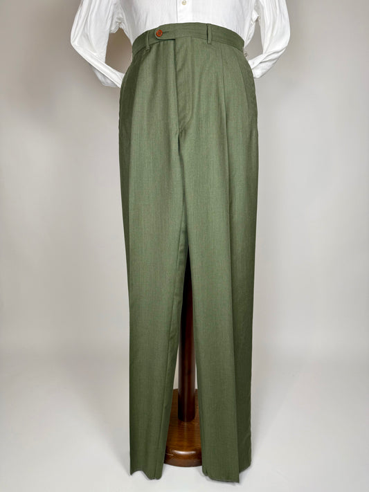 Pantaloni fresco lana verde scuro anni '80 (NOS) - tg. 50