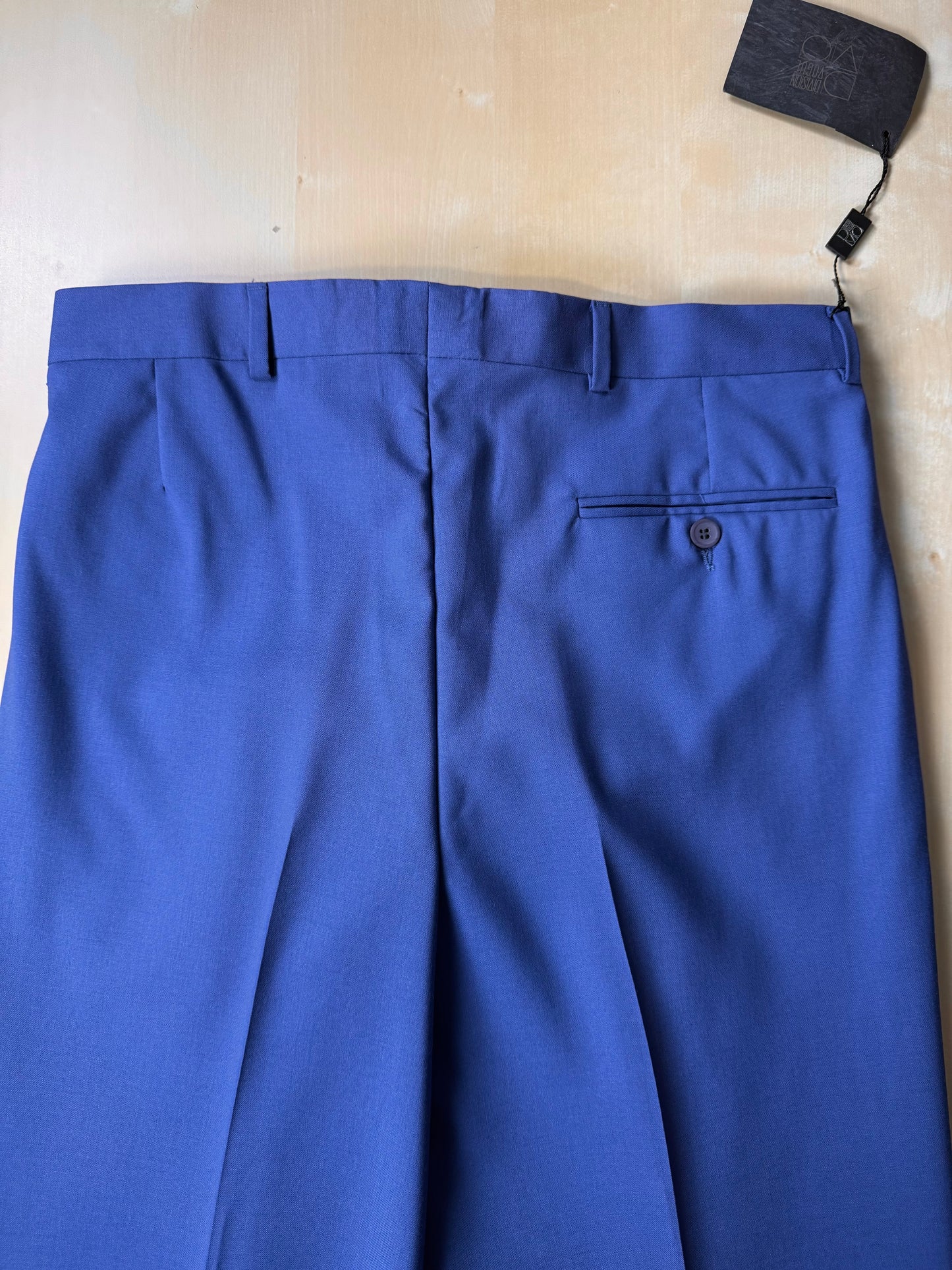 Pantaloni fresco lana blu china anni ‘80 (NOS) - tg. 46/48