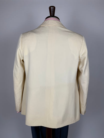 Giacca sartoriale twill bianco panna anni '60/'70 - tg. 52/54 drop basso