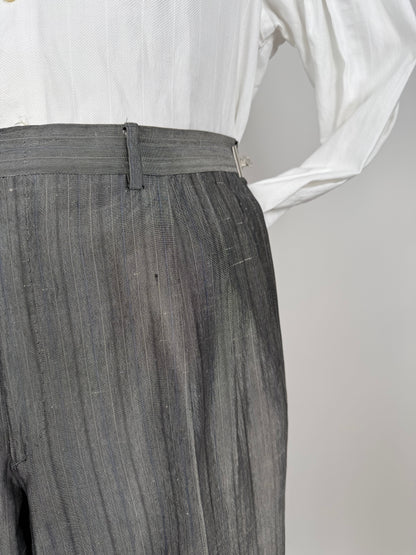 Completo doppiopetto anni ‘70/‘80 pura seta shantung - tg. 48/50