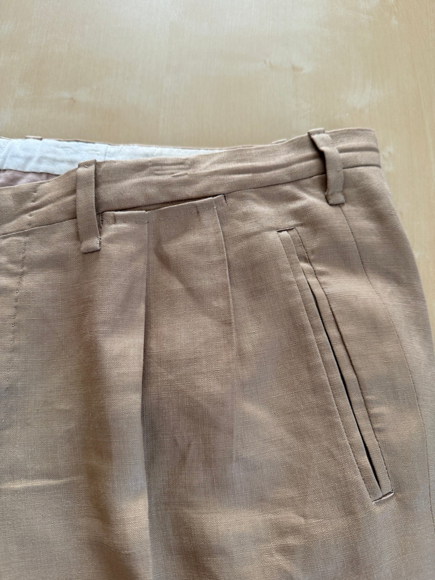 Completo sartoriale F. Di Marco lino irlandese beige - tg. 52 corta