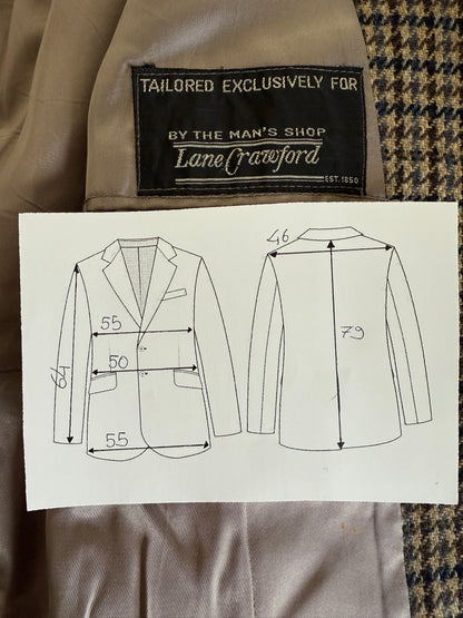 Giacca tweed pied-de-poule Lane Crawford Hong Kong anni ‘60/‘70 - tg. 48/50